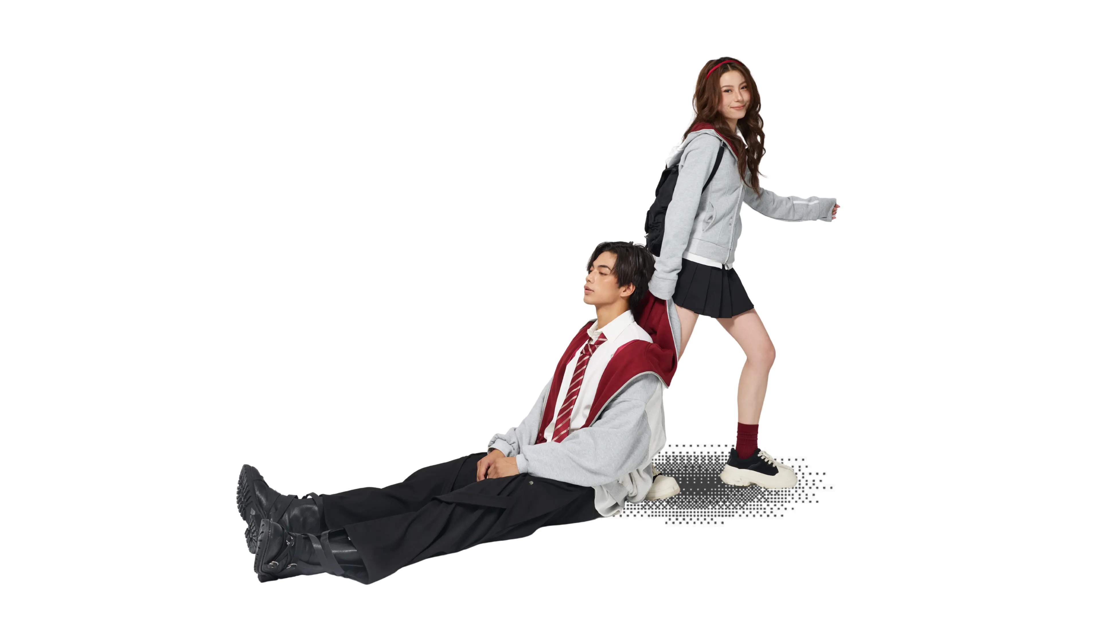 SCXR female model dragging male model